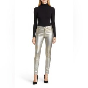 J Brand Metallic Silver Skinny Jeans Size 30 Made in California